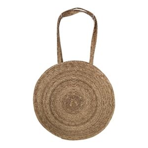 TRIBE Handwoven Circle Palm Leaf Tote Bag | Boho Summer Beach Bag | NWOT